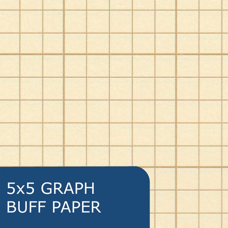 ROARING SPRING Engineering Pad, 8.5" x 11", 100 Sheets 15# Buff Paper, 5x5 Printed Back Enclosed Grid, Top Glued, 3-Hole Punched, Proudly Made in USA, Heavy Backing Board - Image 3